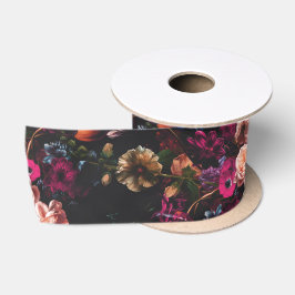 Lazo De Raso Elegante vintage floral oscuro burgundy
