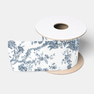 Lazo De Raso Elegante Vintage francés grabado en toile floral-a