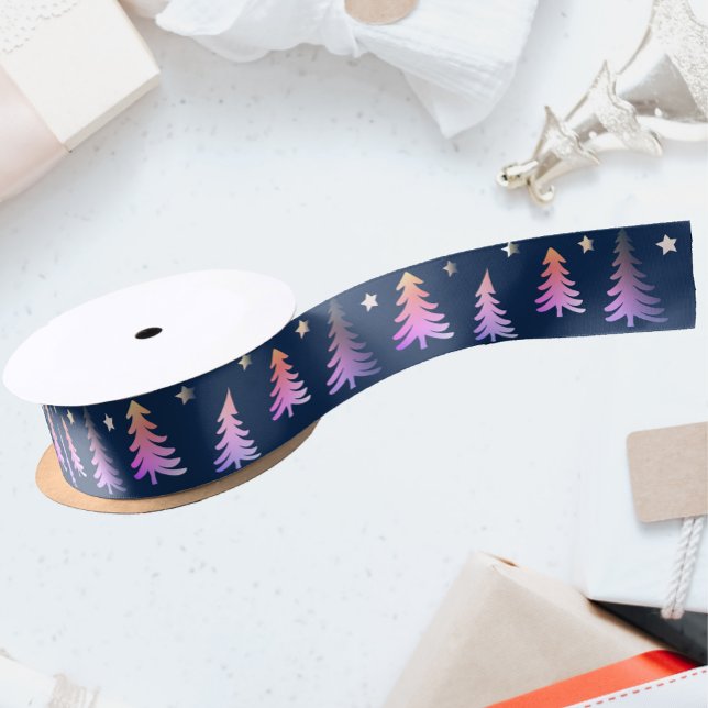 Lazo De Raso Elegantes árboles de Navidad rosa azul (Subido por el creador)