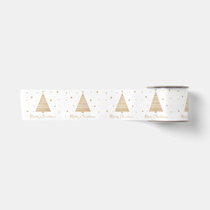 Lazo De Raso Elegantes estrellas de árbol de navidad de oro bl