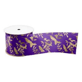 Lazo De Raso Elegantes Hummingbirds Purple Gold