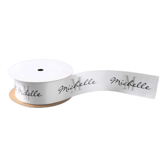 Lazo De Raso Elegantes Navidades personalizados blancos de 1,5  (Carrete)
