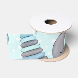 LAZO DE RASO ELEMENTOS PASTEL AZUL Y GRIS DE BEBÉ