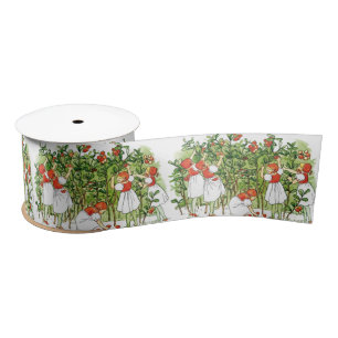 Lazo De Raso Elsa Beskow Chica Cute Strawberry