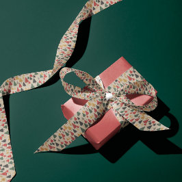 Lazo De Raso Encanto vintage: Patrón de árbol de Navidad