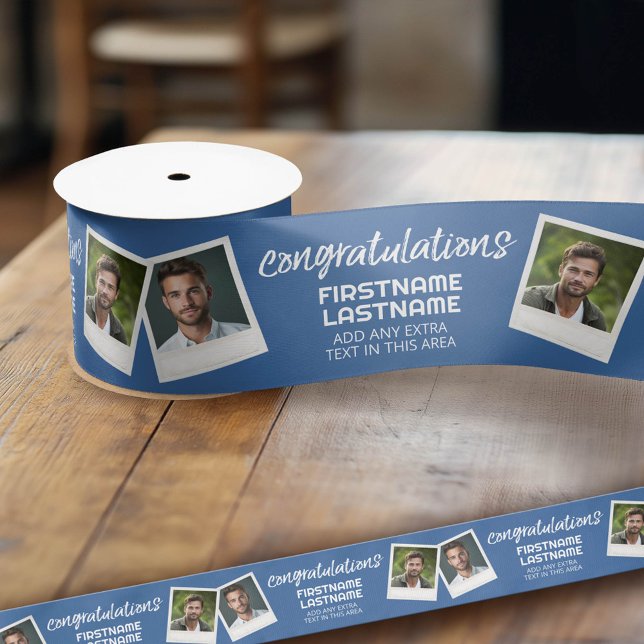 Lazo De Raso Enhorabuena 2 colección de fotos - Puede editar el (Custom Graduation Ribbon)