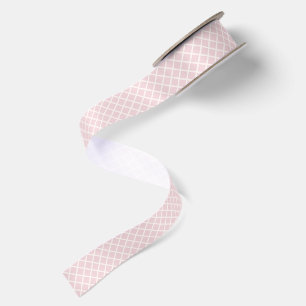 Lazo De Raso Enrejado de Diamante   Tono Rosa Suave