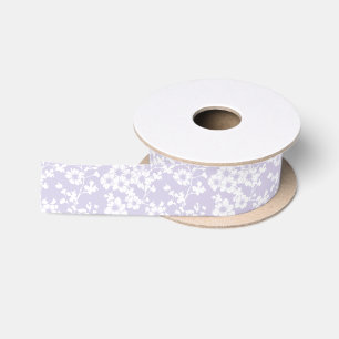 Lazo De Raso Enrejado Floral - Lavanda Polvorienta