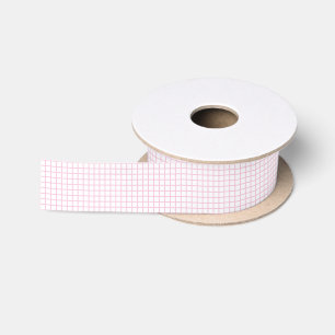 Lazo De Raso Enrejado Rosa Claro - Blanco