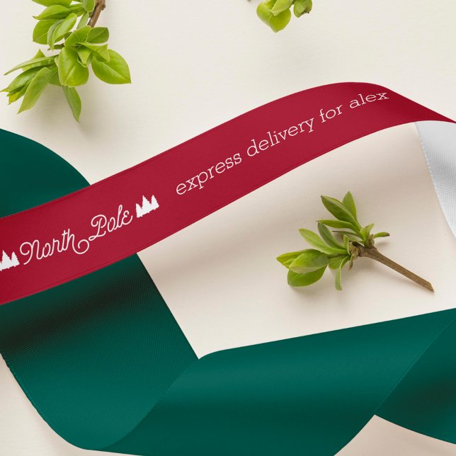 Lazo De Raso Entrega de North Pole Express con nombre | NAVIDAD (Subido por el creador)