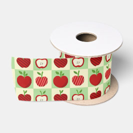Lazo De Raso Envoltura de regalo para maestro de manzana roja a