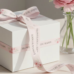 Lazo De Raso Envoltura de regalos florales personalizada 'Las f