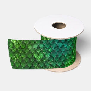 Lazo De Raso Escamas de dragón verde oscuro