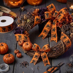 Lazo De Raso Espantapájaros de Halloween Gótico en Campo de Maí