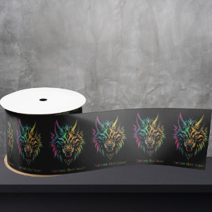 Lazo De Raso Espíritu lobo fenrir lobos cara envoltura de regal