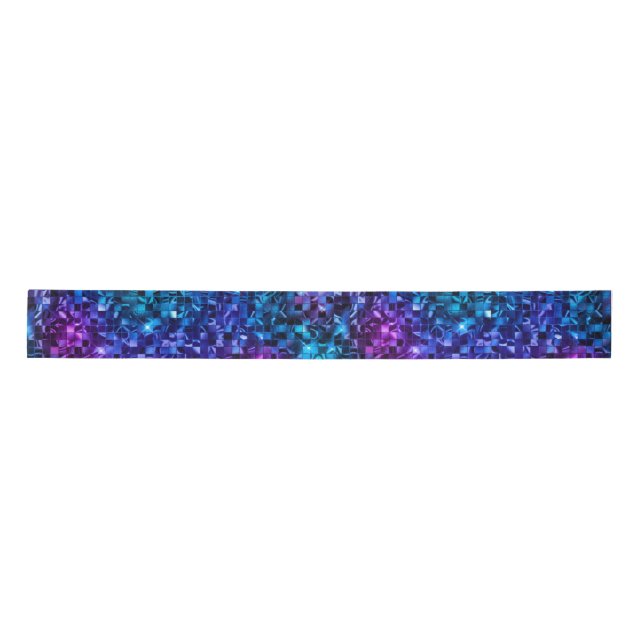 Lazo De Raso Esplendor Oceánico Azul y Brillo Rosa (Anverso)