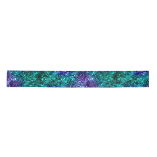 Lazo De Raso Esplendor Oceánico Purpura y Brillo Teal