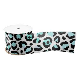 Lazo De Raso Estampado Animal Manchas Azules Turquesa Rosa Negr