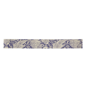 Lazo De Raso Estampado de Alhelí de William Morris Azul Antiguo