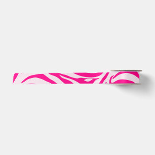 Lazo De Raso Estampado de cebra rosa