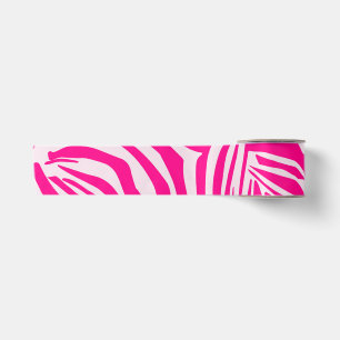 Lazo De Raso Estampado de cebra rosa