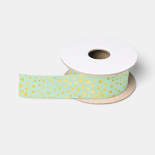 Lazo De Raso Estampado de cheetah con brillo de oro falso y mon