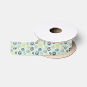 Lazo De Raso Estampado de flores elegante con las flores lindas