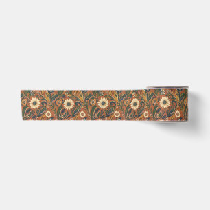 Lazo De Raso Estética floral naranja