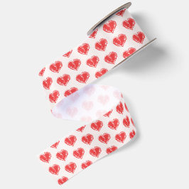 Lazo De Raso Estética Vintage Corazón Garabato Grunge Retro