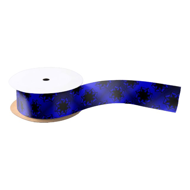 Lazo De Raso Estrella azul gradiente azul (Carrete)