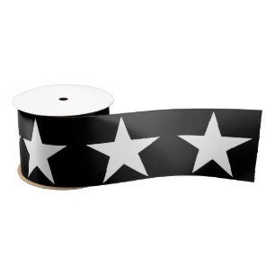 Lazo De Raso Estrella blanca y negra