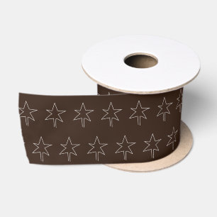 Lazo De Raso Estrella de Navidad Chocolate Negro