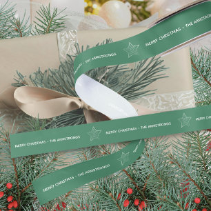Lazo De Raso Estrella de Navidad minimalista verde festivo mode