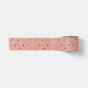 Lazo De Raso estrellas lindas patrón rosa viejo