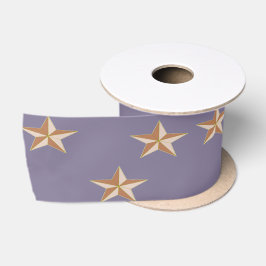 Lazo De Raso estrellas marrones en violeta