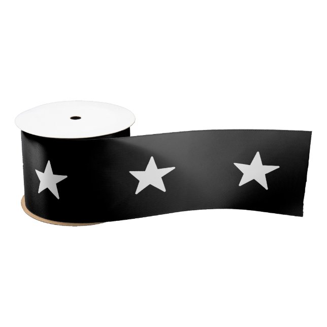 Lazo De Raso Estrellas regalo moderno de regalo negro y blanco (Carrete)