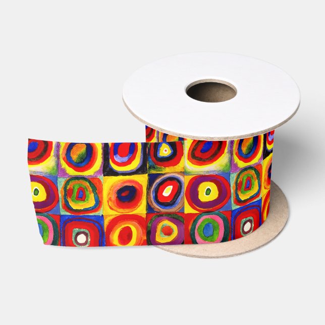 Lazo De Raso Estudio de color de Kandinsky Cuadrados Círculos A (Carrete)