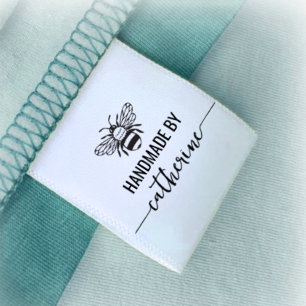 Lazo De Raso Etiqueta de ropa con icono de abeja personalizado 
