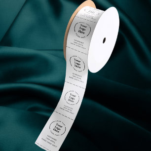 Lazo De Raso Etiquetas de cuidado de ropa con logotipo negro y