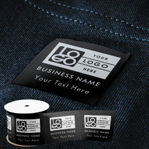 Lazo De Raso Etiquetas de ropa con logotipo de negocio para cos