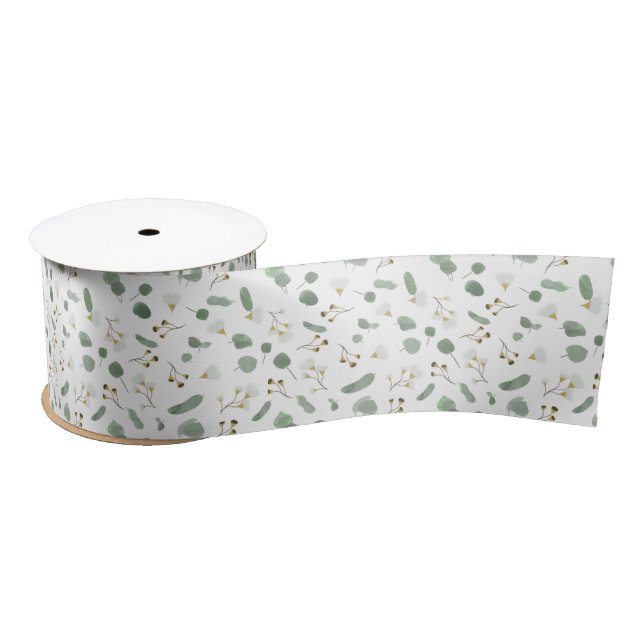 Lazo De Raso Eucalyptus Greenerenery Flores de Goma de Dólar Pl (Carrete)