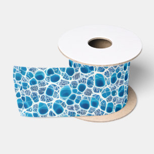 Lazo De Raso Fantasía helada azul y blanca Abstracto Mosaico de