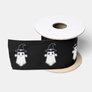 Lazo De Raso Fantasma de dibujos animados lindo con sombrero de