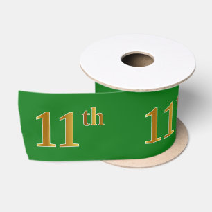 Lazo De Raso Faux/Imitation Gold "11th" Event Number (Green)