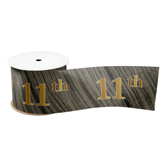 Lazo De Raso Faux/Imitation Gold "11th" Event Number (Rustic) (Carrete)