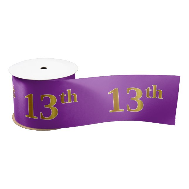 Lazo De Raso Faux/Imitation Gold "13th" Event Number (Purple) (Carrete)