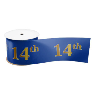 Lazo De Raso Faux/Imitation Gold "14th" Event Number (Azul)