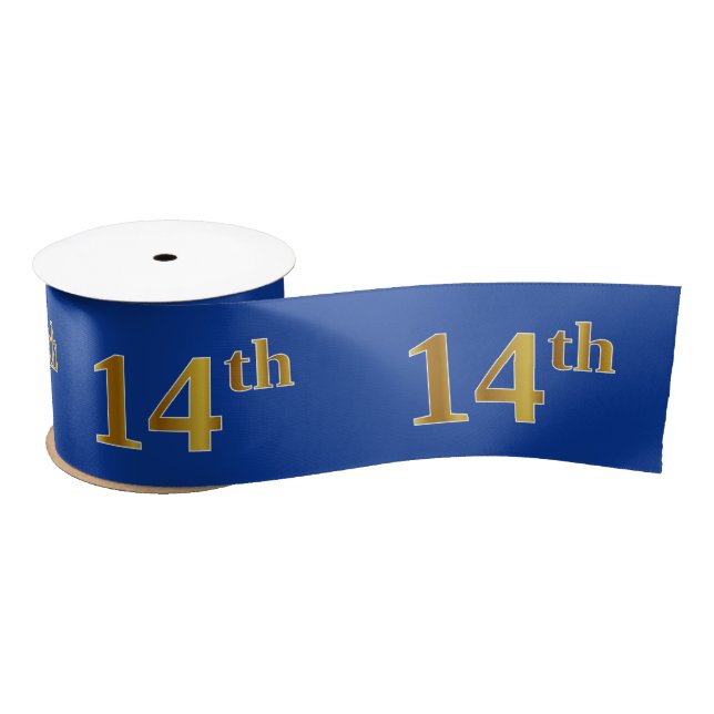 Lazo De Raso Faux/Imitation Gold "14th" Event Number (Azul) (Carrete)