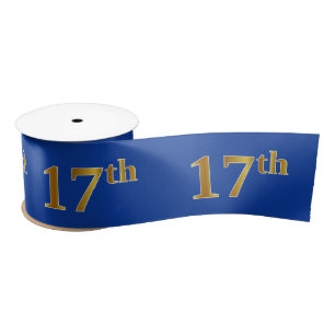 Lazo De Raso Faux/Imitation Gold "17th" Event Number (Azul)