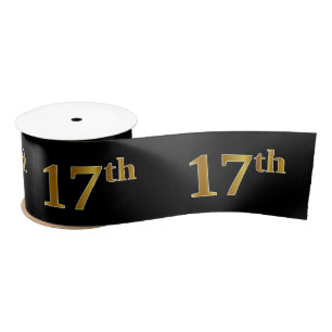 Lazo De Raso Faux/Imitation Gold "17th" Event Number (Negro)